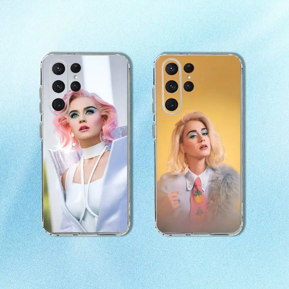 

Singer K-Katy P-Perry Phone Case For Samsung S24,30,21,22,23,20 FE,lite,PIus,Ultra,5G,Note,9,10 Transparent Cover