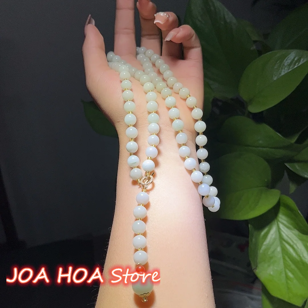 

Multifunctional Jewelry Natural Hetian Golden Silk Jade Bead String Waist Chain Necklace Sweater-Chain DIY Handcrafted