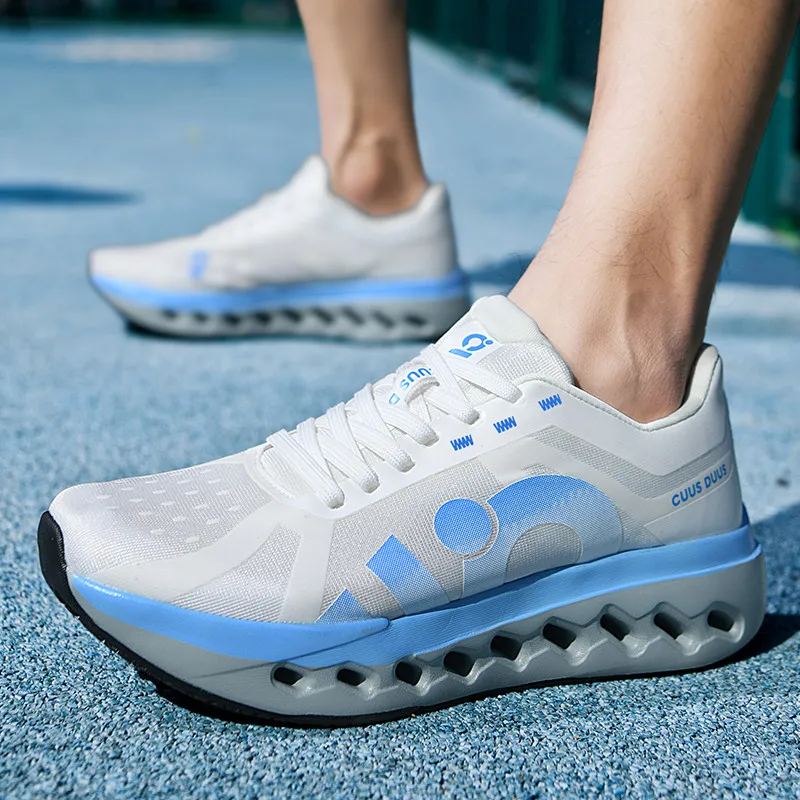 Men's Running Shoes Non-Slip Luxury Shoes Cushioning Couple Mesh Trainer Race Sneakers Breathable Outdoor Jogging Off-road Shoes