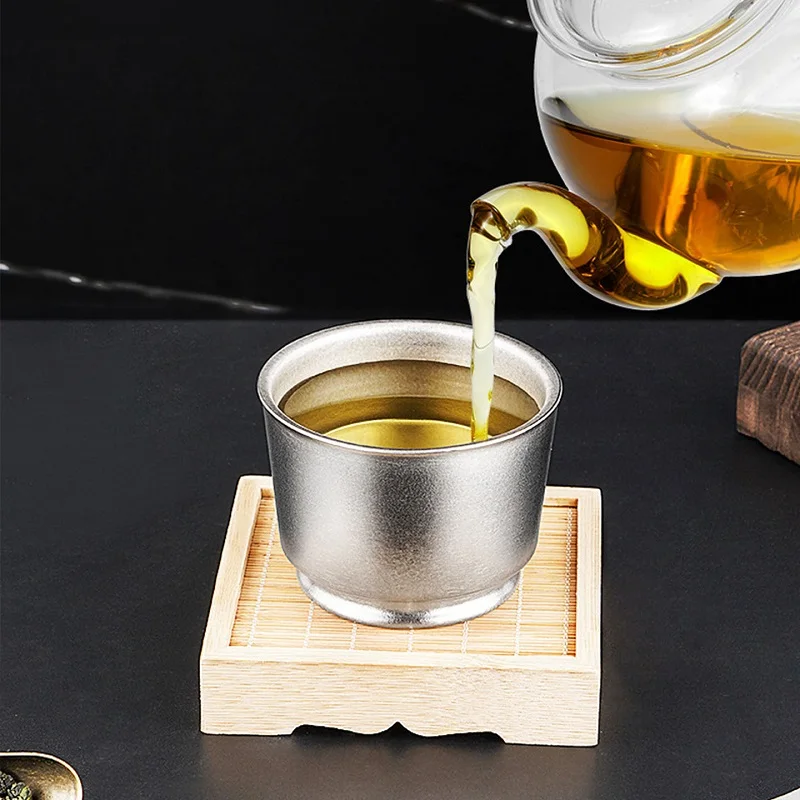 150ml Pure Titanium Water CUP/Teacup/Coffee Mug/Beverage Mug,Double-layer hollow insulation,Antibacterial,Lightweight Drinkware