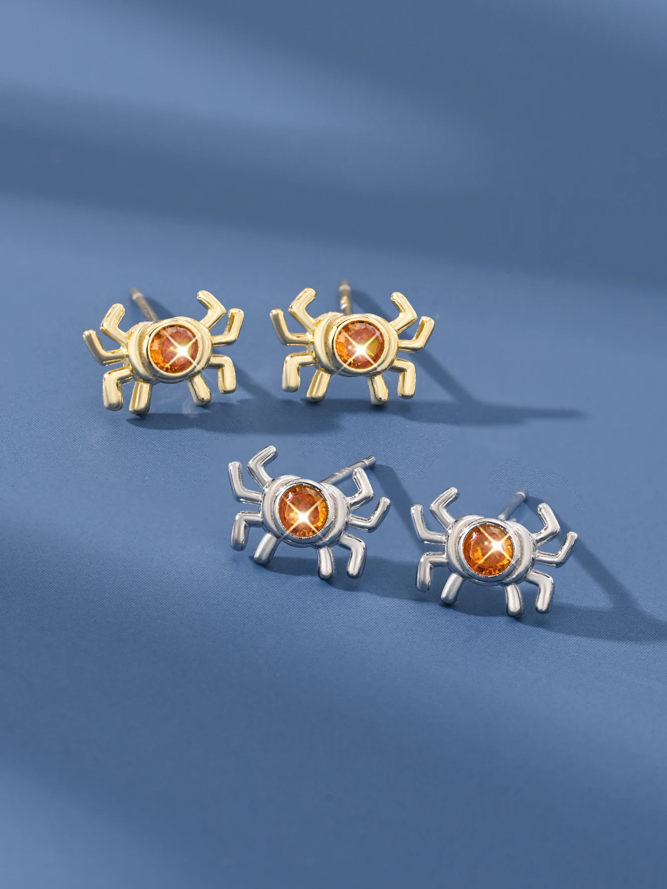 

Тыквенный паук, стерлинговое серебро 925 пробы, инкрустированное цирконом, милые и модные ювелирные аксессуары, подарок на Хэллоуин