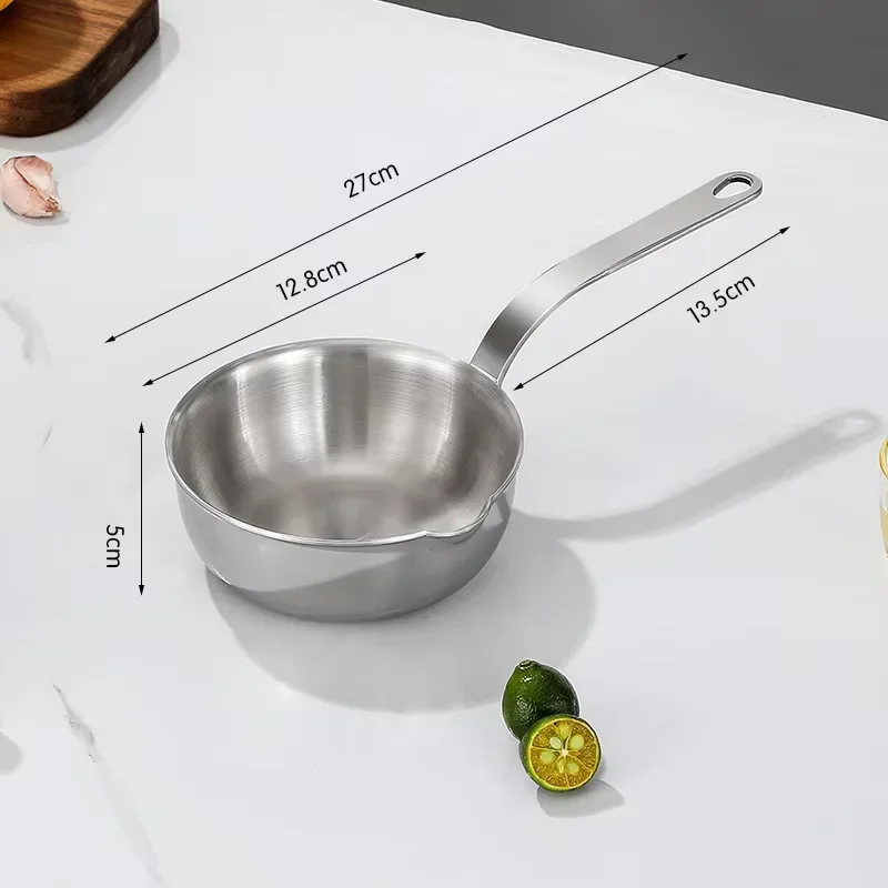 yes316 Stainless Steel Oil Pot Egg Frying Pan Mini Soup Milk Pot Cooking Saucepan Scalding-proof Kitchen Tool Cookware Accessori