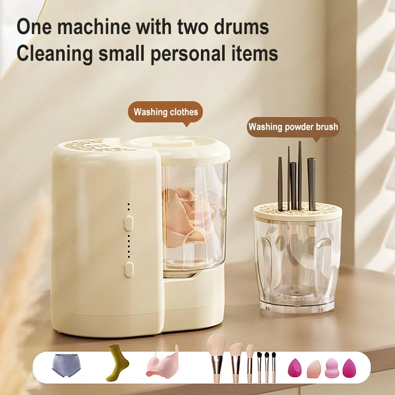 

USB Electric Makeup Brush Cleaner Portable 2 In 1 Makeup Brushes Cleaner Cleaning Underwear Washing Machine Laundry Cup