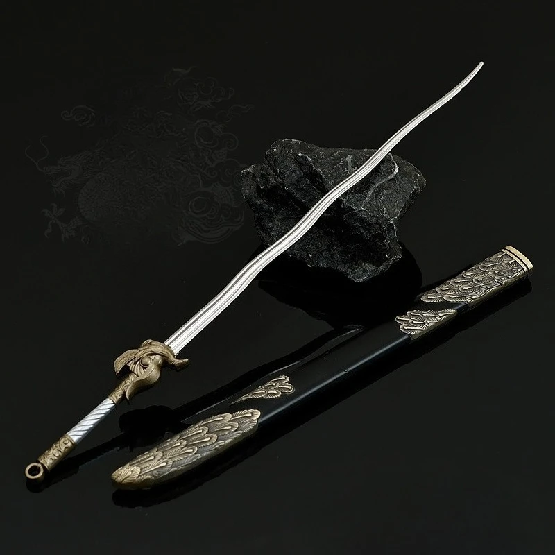 22 سنتيمتر لعبة السيوف الصينية القديمة الأجهزة الطرفية الأسلحة الباردة نموذج تحصيل مكتب الحلي الهدايا الإبداعية للأصدقاء الصبي لعبة