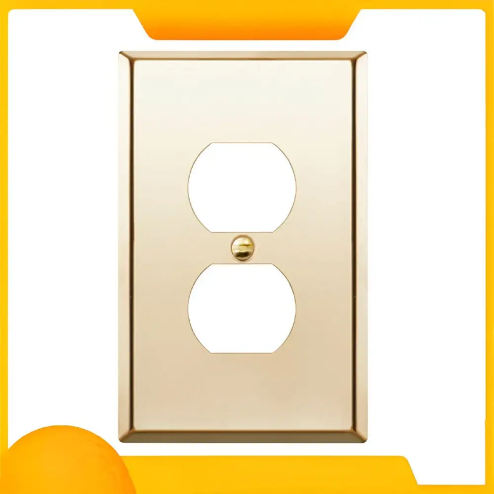 Modern Minimalist Brass Wall Switch Panel US Standard Outlet Faceplate Metal Cover Plate For Household Power Socket