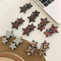 Zircon Star Bb Clip Sweet Geometric Korean Style Rhinestone Hair Clip Barrettes Headwear Crystal Pentagram Hairpin