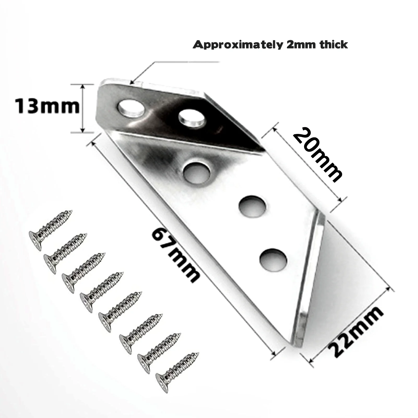 5/10/20pcs Stainless Steel Angle Corner Bracket Connector Corner Brace Joint Fastener for Wood Furniture Bedframe Cabinet Drawer