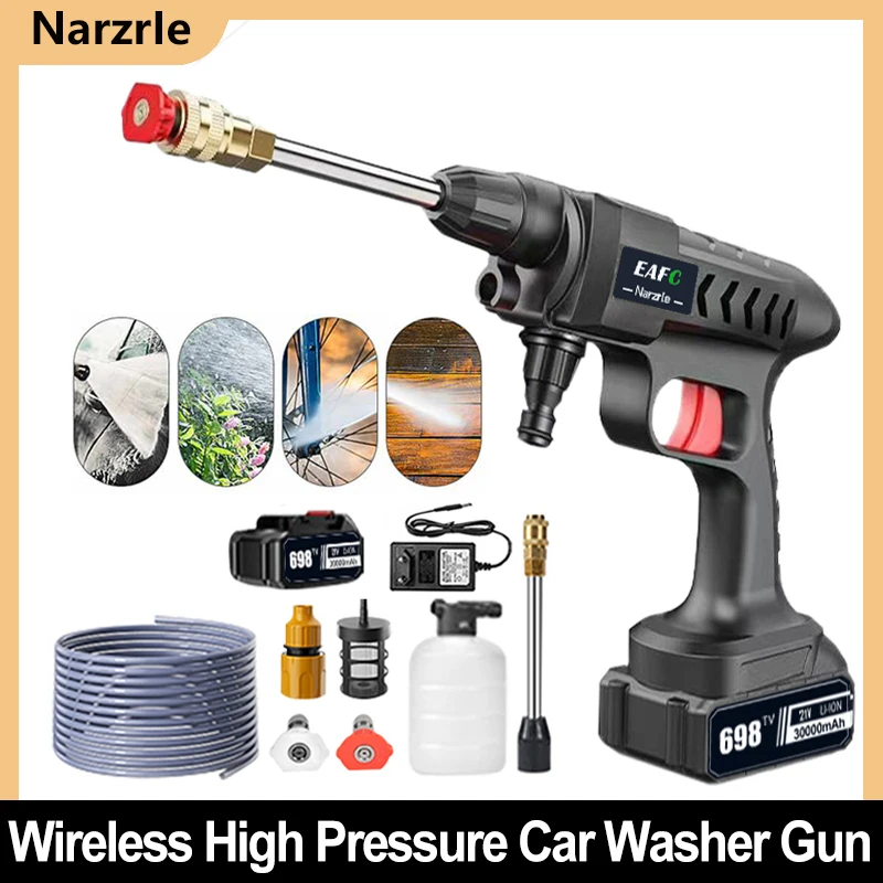 20000mAh Car Wash Gun Washer 60Bar Spray Nozzle High Pressure Cleaner for Auto Home Garden Cleaning Car Washing Machine