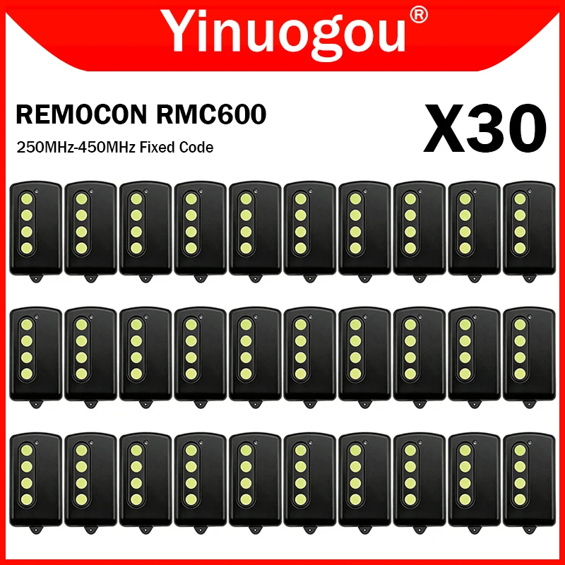 

REMOCON 600 RMC600, Пульт дистанционного управления для гаражных ворот 250-450 МГц, фиксированный код, для REMOCON RMC610 RMC555 LRT-1, регулируемая частота