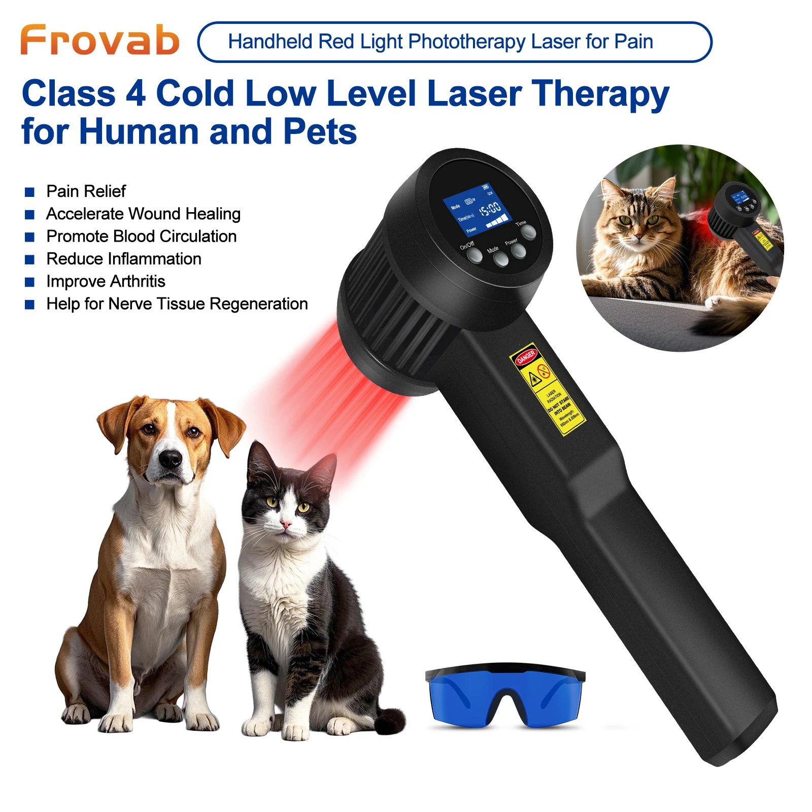 

5W Non-invasive Cold Laser Therapy 650nm Lllt Red Light Treatment Device Pain Relief Physiotherapy Suitable for Home Clinic Use