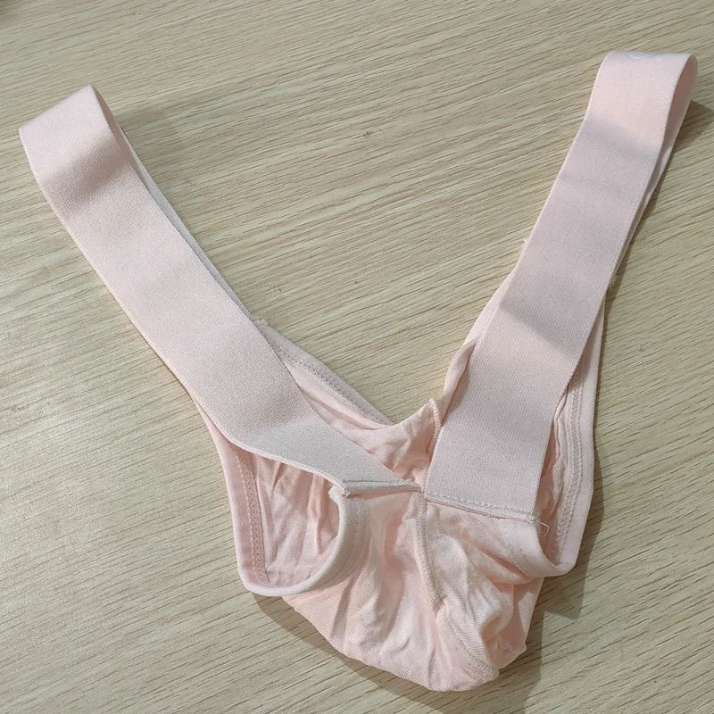 Light pink ORLVS low waist beltless thong modal close-fitting breathable hip lift double thong male OR6207