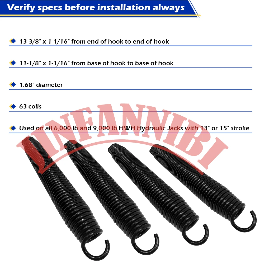 4 Packs Springs Set R3847 Replacement Spring Kit For Hydraulic Leveling Jacks