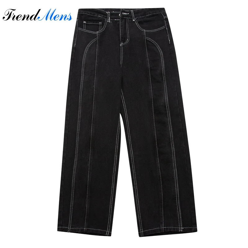 

Summer Baggy Pants Black Solid Y2k Jeans for Men Straight-leg Pantalon Homme Streetwear Ropa Hombre Cotton Casual Denim Trousers