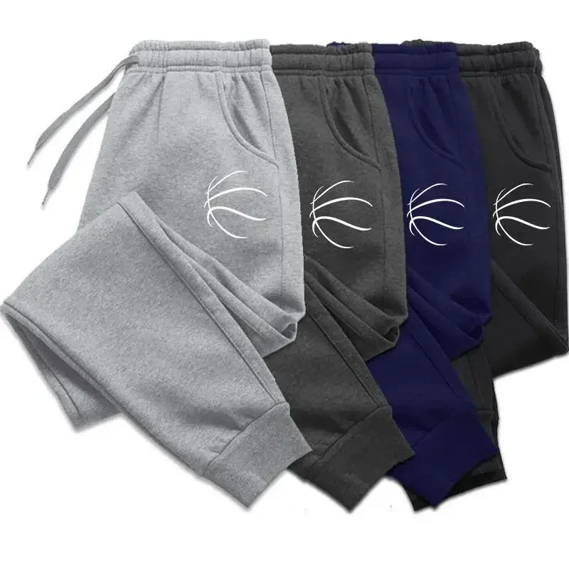 

Men Sweatpants Luxury Print Autumn Winter Fleece Warm Jogging Pants Multiple Packs Male Outdoor Brand Straight Trousers