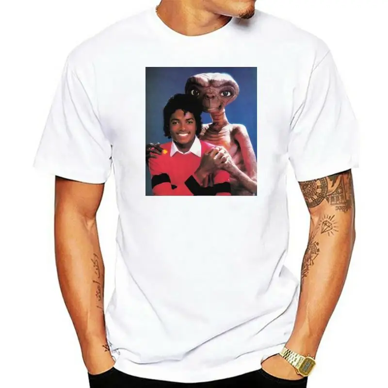 Michael Jackson With Vs E.T. Et Personalized T-Shirt Vest Tee Tops Men Women Top Tee Natural Anti-Wrinkle Tshirt O Neck