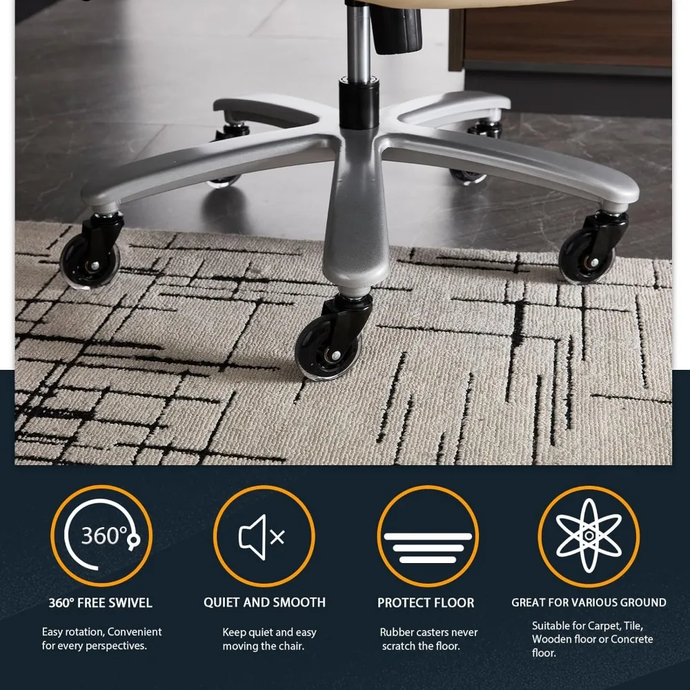 كرسي مكتب كبير وطويل للأشخاص الثقيلين، كرسي مكتب تنفيذي عالي الظهر بقوة 500 رطل، مريح للمنزل، #6