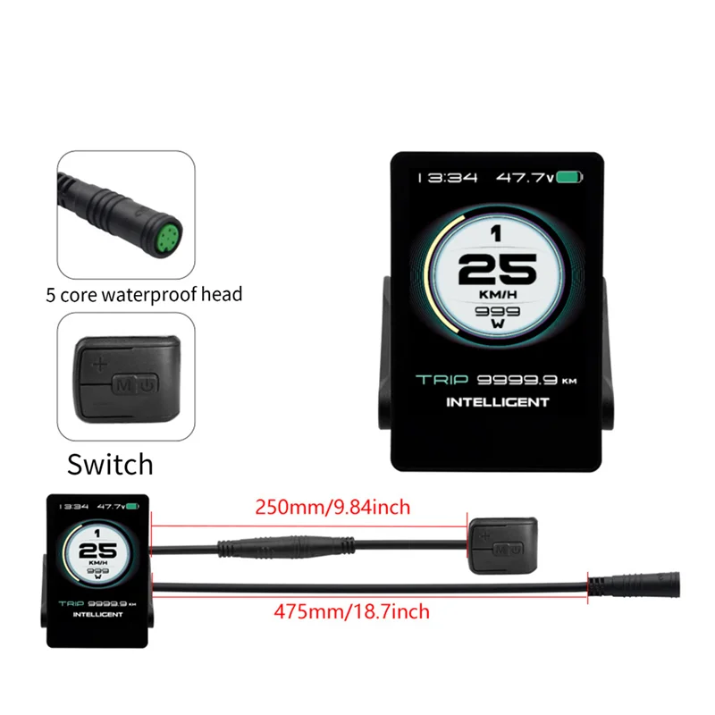 

Дисплей Ebike P860C 860C ЖК-дисплей Водонепроницаемая соединительная вилка для комплектов электрических велосипедов Bafang Mid Hub Motor