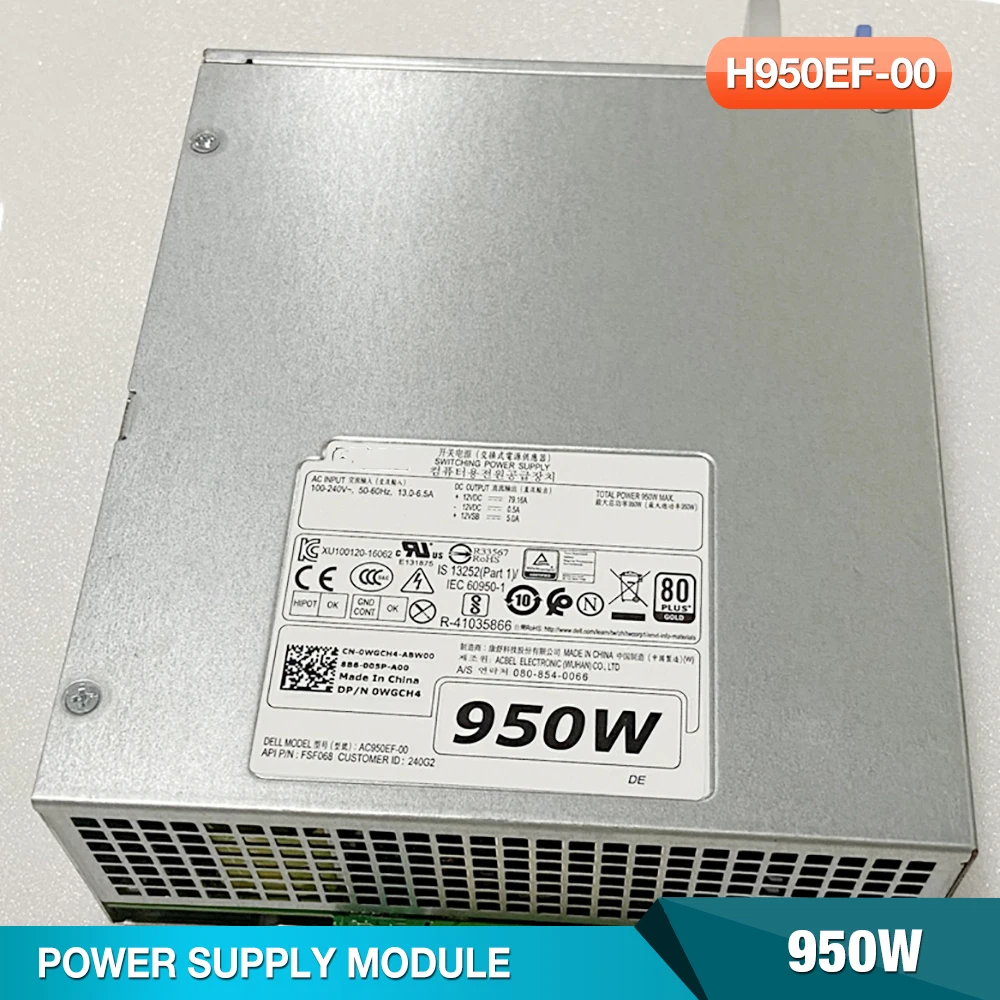 H950EF-00 For Dell T5820 T7820 950W Workstation Power Supply CXV28 D950EF-00 V7594