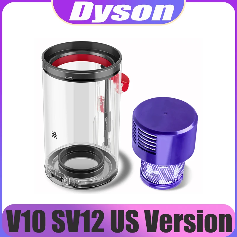 

Upgraded Large Dust Bin Compatible with Dyson V10 SV12 US Version Vacuum Cleaner Canister Replacement Dust Bucket Hepa Filter
