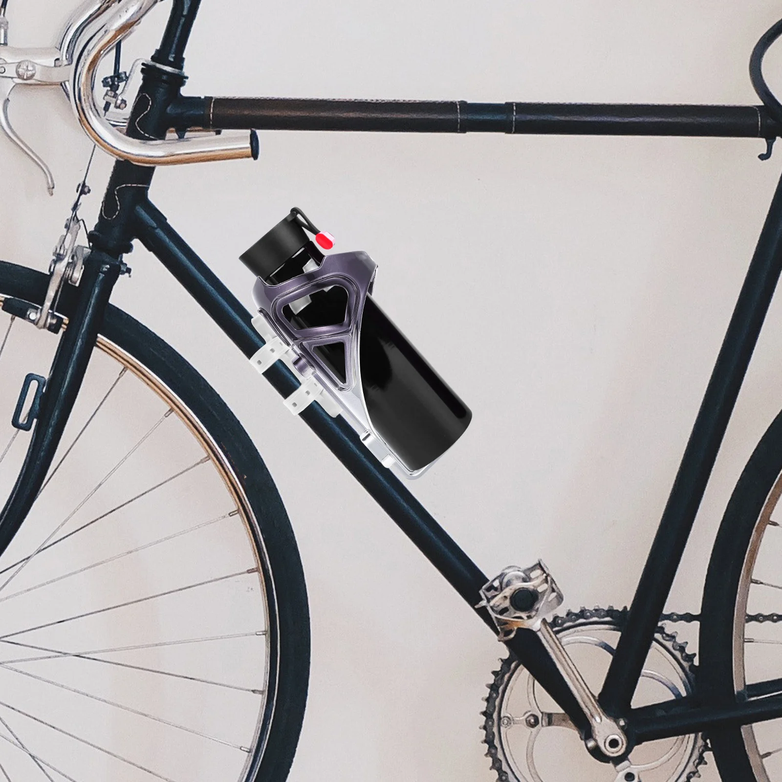 

Water Bottle Holder Strap Carrier Electric Bike Mount Base Cage White Accessories Adjustable