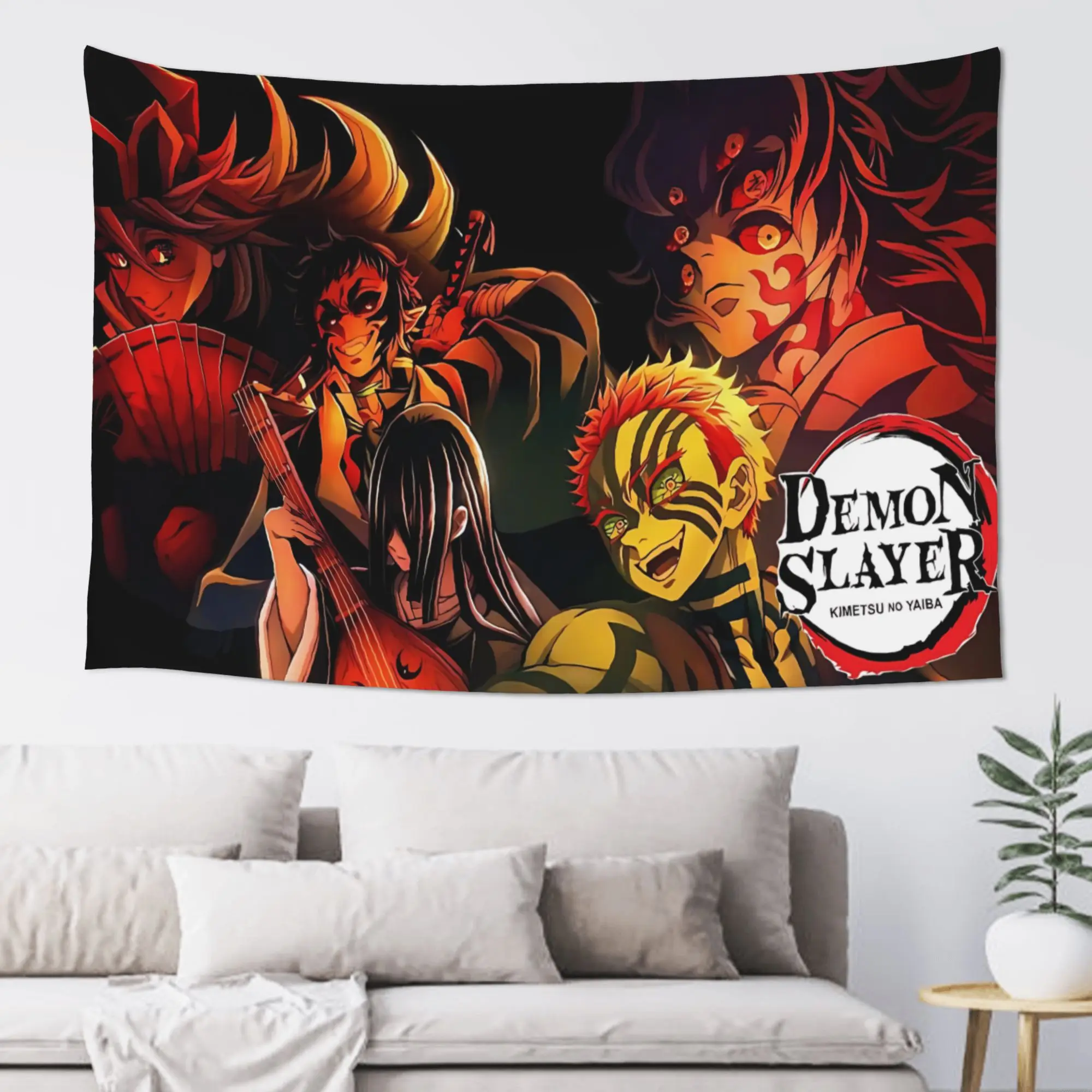 Customized Demon Slayer Cutecore Tapestry  Wall Hanging Blanket Tapestry Home Decor Items Wall Decorations