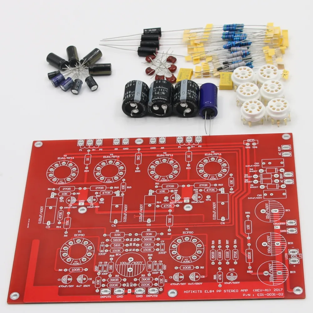 HiFi EL84+ECF80 Stereo Push-Pull Verstärker-Platine Klassisches Röhrenverstärker-Board-Kit – Detail 4