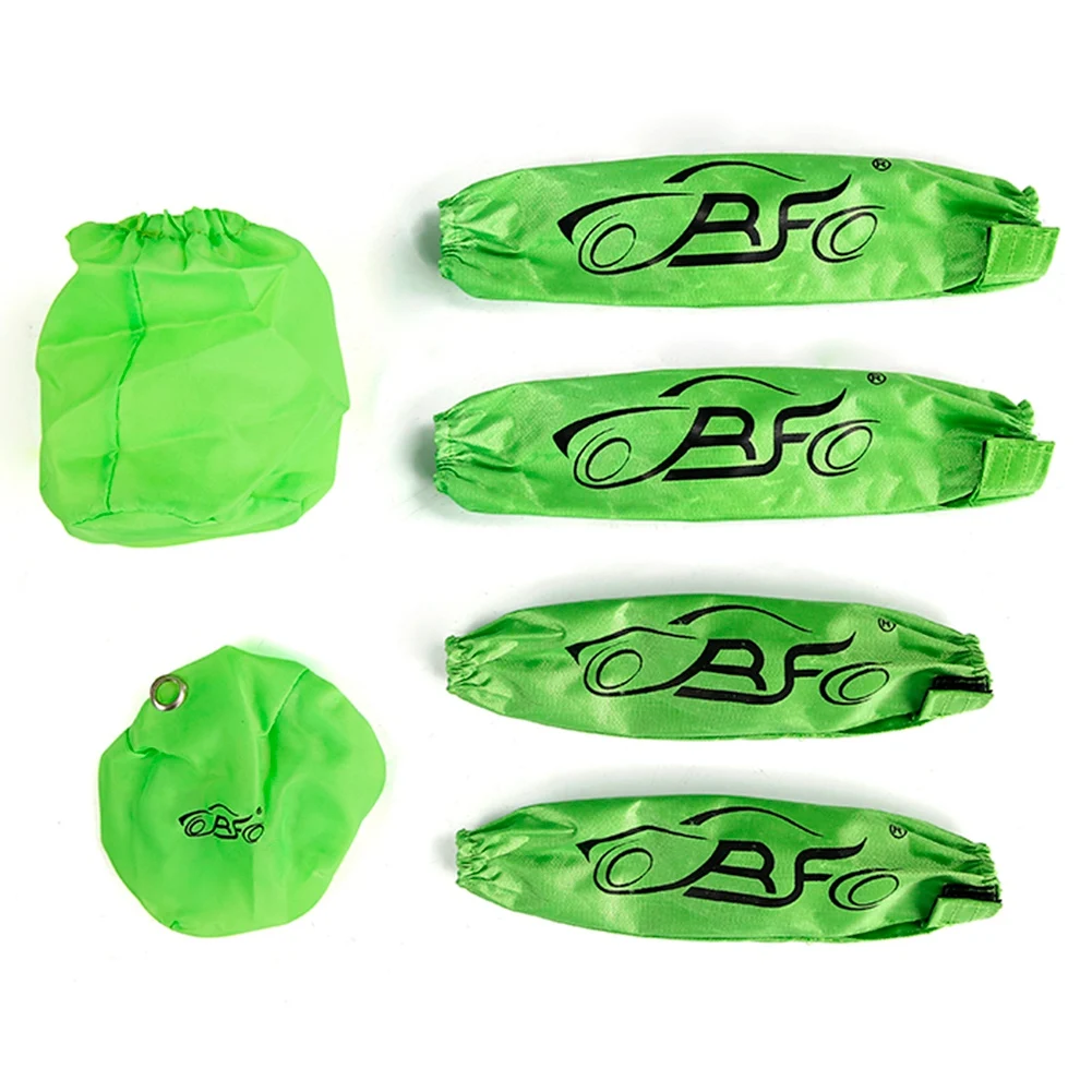 Conjunto de jaqueta de poeira KKZ-ROFUN contém capa de partida, filtro de ar, capas de choque para 1/5 hpi rovan km baja 5b rc, peças de brinquedos, verde