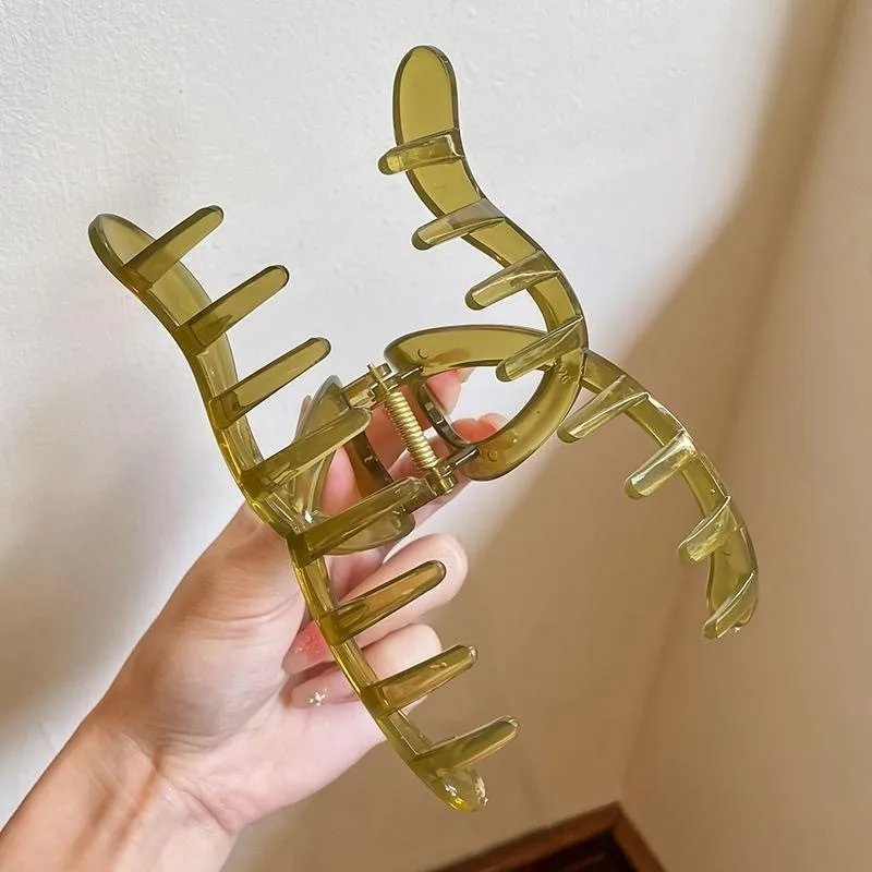 14 سنتيمتر مشبك شعر كبير ل مخلب شعر سميك كراب بنات مجعد شفاف القهوة دبوس الشعر المشابك النساء الكورية ذيل حصان اكسسوارات