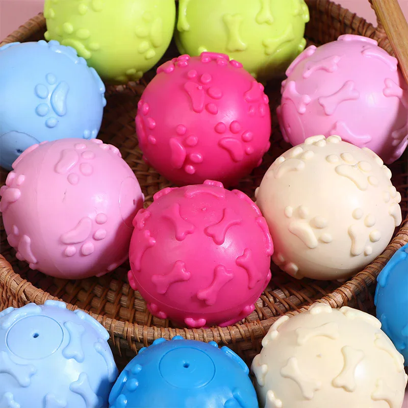 ألعاب الحيوانات الأليفة ألعاب الكلاب التفاعلية تصدر صوتًا لعبة الكلب المطاطية الكرة الكرتون باو طباعة تصميم السلالات الصغيرة دائم مضغ صحة الأسنان #3