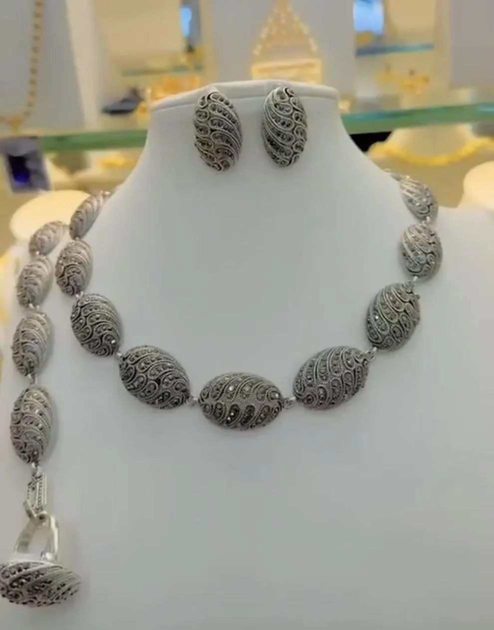 new-arrival-vintage-retro-silver-marcasite-filigree-oval-beads-dubai-jewelry-set-chunky-ethnic-large-statement-jewellry