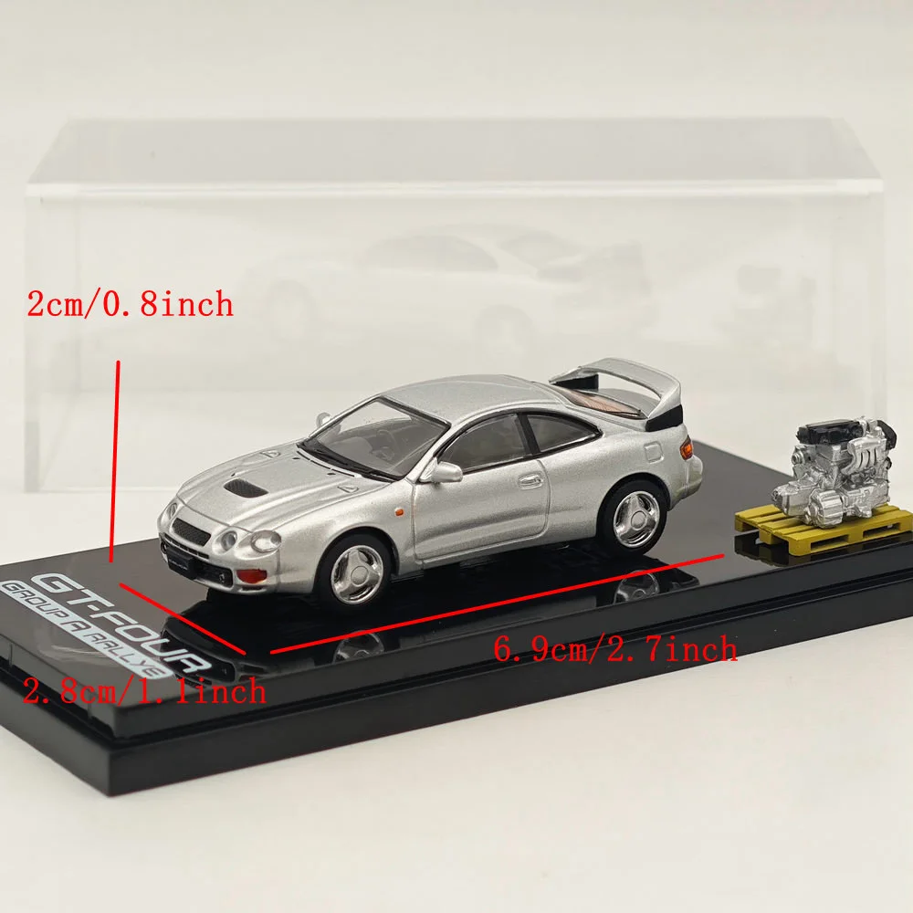 1/64 Hobby Japan voor CELICA GT-FOUR WRC Edition (ST205) met motor Zilver HJ 641064 AS Diecast Models autocollectie