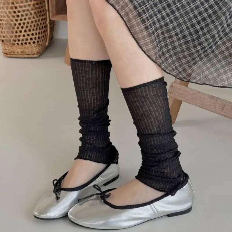 Leg Warmers Women Summer Thin Breathable Solid Color Japanese Foot Cover Medium Tube Socks Fashion Trendy