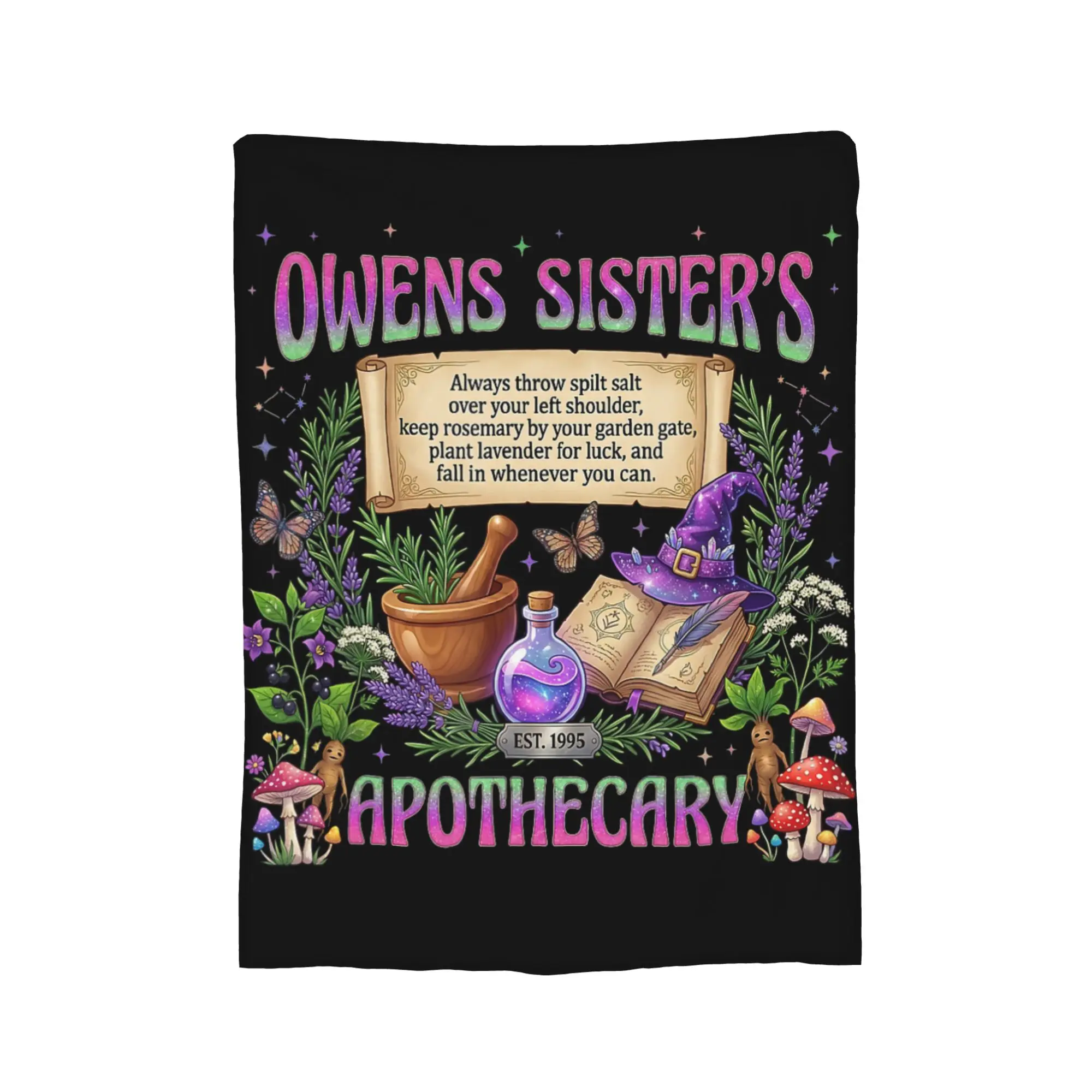 Owens Sister's Apothecary Witchy Practical Magic Gift Knitted Blankets Flannel  Thin Throw Blankets for Bedding Couch Bed Rug