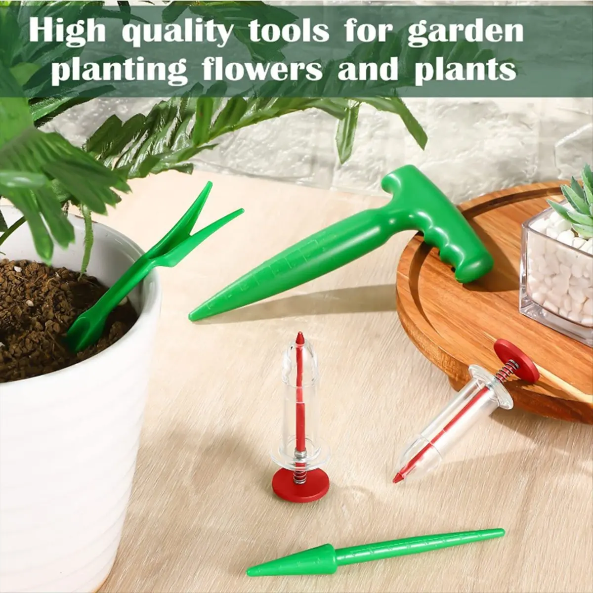 ABJS Mini Seeder Seed Seeder Tools, Hand Seedling Spreader and Broom Set, Small Spreader Handheld Seeder
