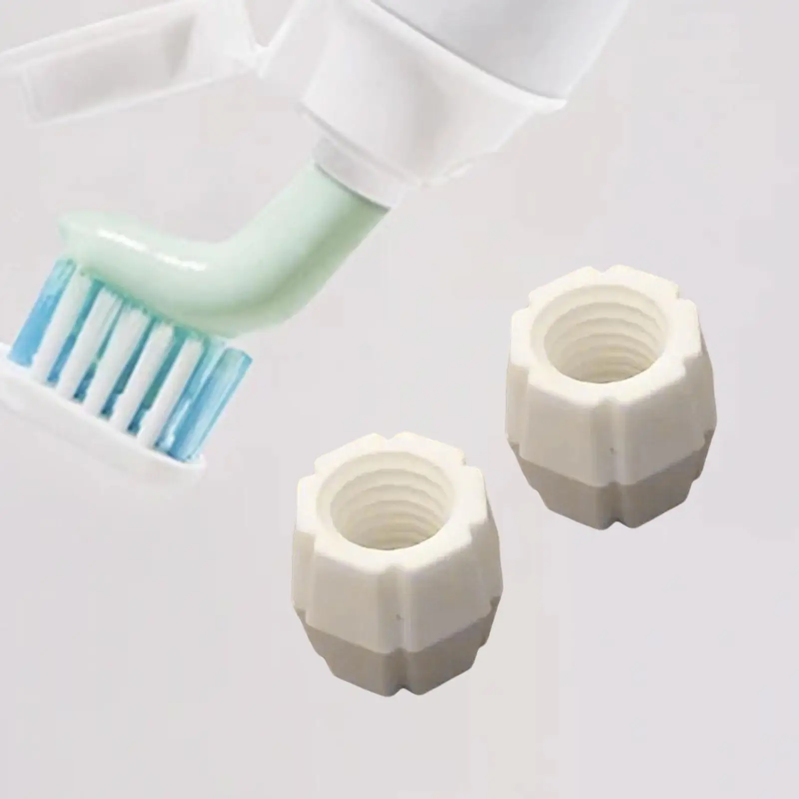 2 Pieces Toothpaste Refill Adapter Travel Bathroom Toothpaste Tube Adapter Converter Toothpaste Conversion Connector White