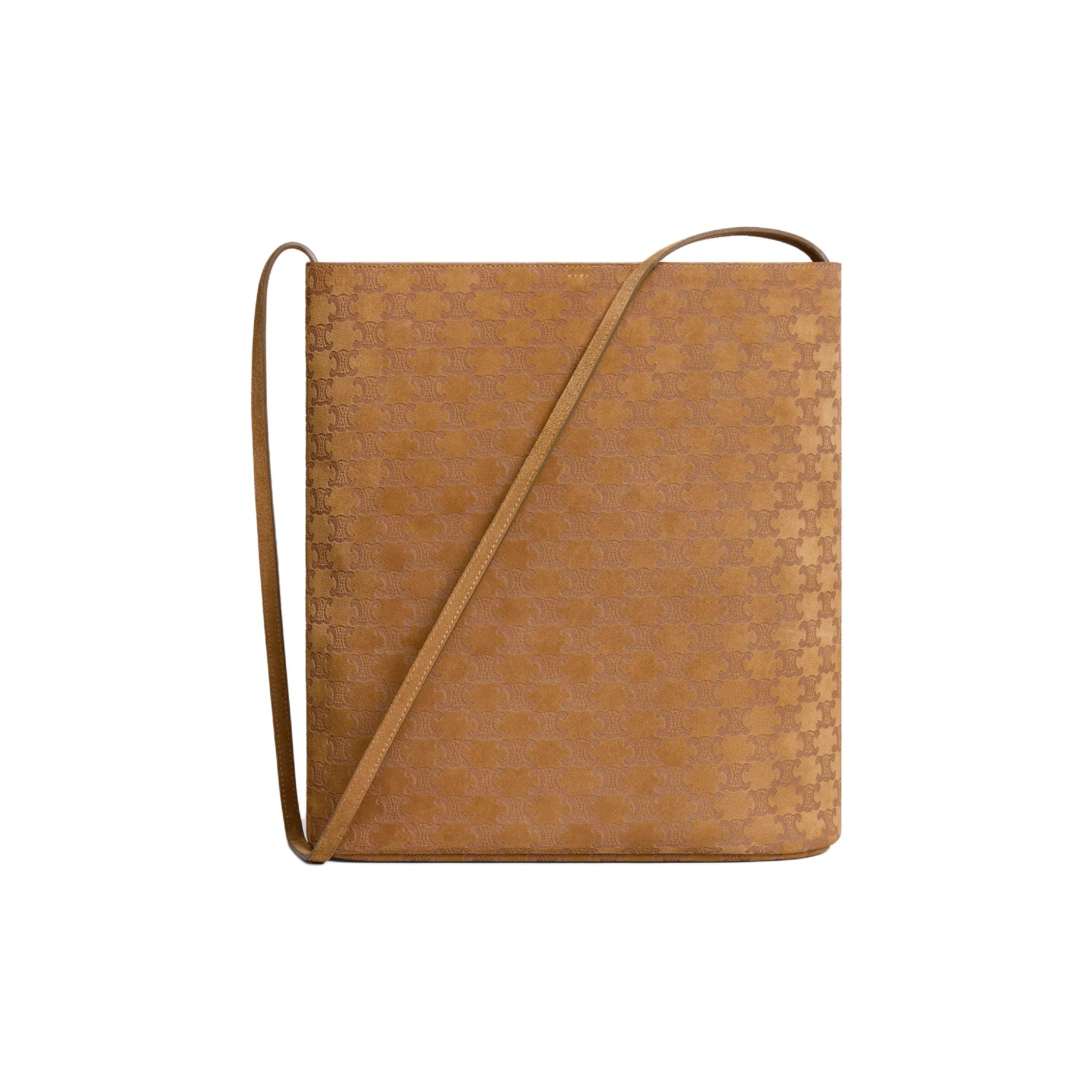 CELINE Triomphe Calfskin Bucket Bag, Shoulder Bag Men's Brown 194953GDH-19TO