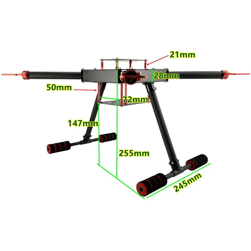 XAERO DIY X550 550mm Carbonfaser-Quadcopter-Rahmen für FPV Kommerzielle Industrie-Drohne – Detail 13