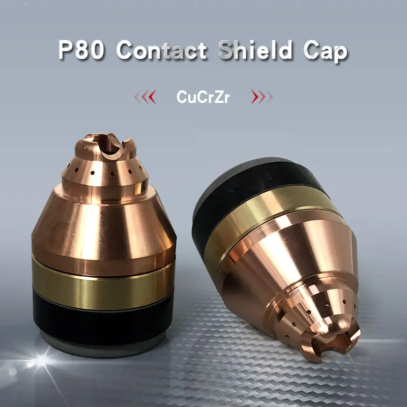 P80 P-80 Contact Protective Cap Shield Cap CuCrZr Plasma Cutting Torch Accessories Nozzle Protective-Cover Contactable Hand Hold