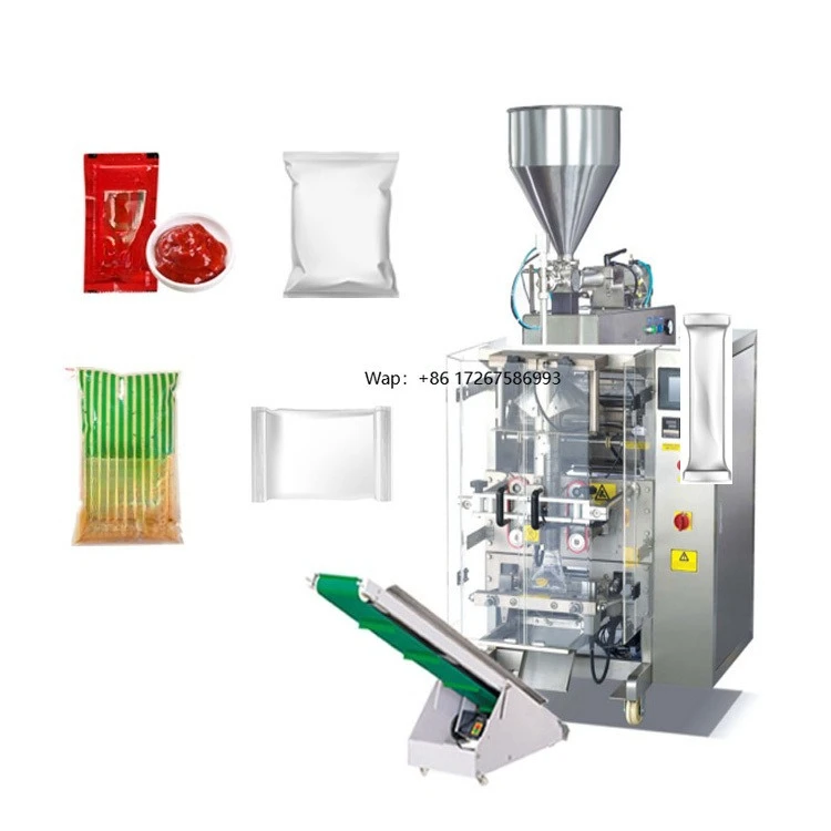 Máquina Multifuncional Vertical Automática para Envasado de Bolsas de Película, para Salsa de Coco, Mostaza, Cacahuete, Sésamo, Miel en Barra