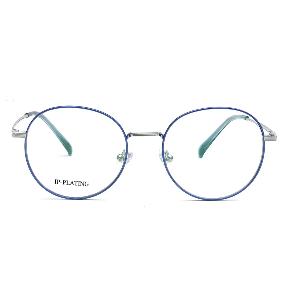 Fashion Women Round Eyeglasses Frame Men Metal Optical Glasses Frames Light Prescription Eyewear Blue Pink Black Gold Spectacles