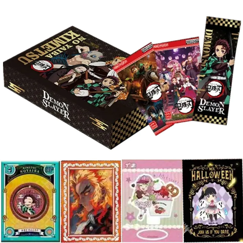 Demon Slayer Anime Card Tanjirou Nezuko Zenitsu Inosuke Rare Character Collection Cards Kids Toys Halloween Christmas Gifts