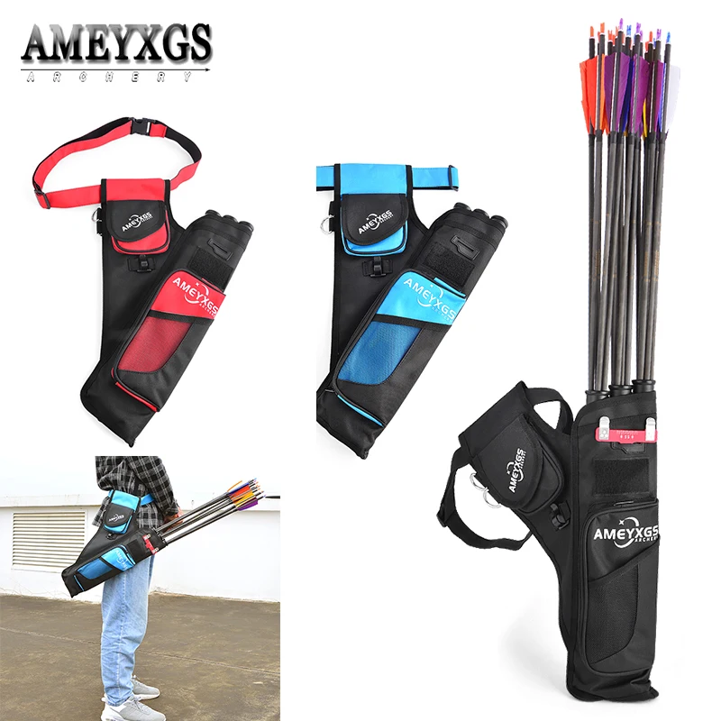 

Archery 3 Tubes Arrow Quiver 600D Oxford Cloth Waist Hip Arrow Bag Right Hand Arrows Holder for Bow Hunting Shooting Target