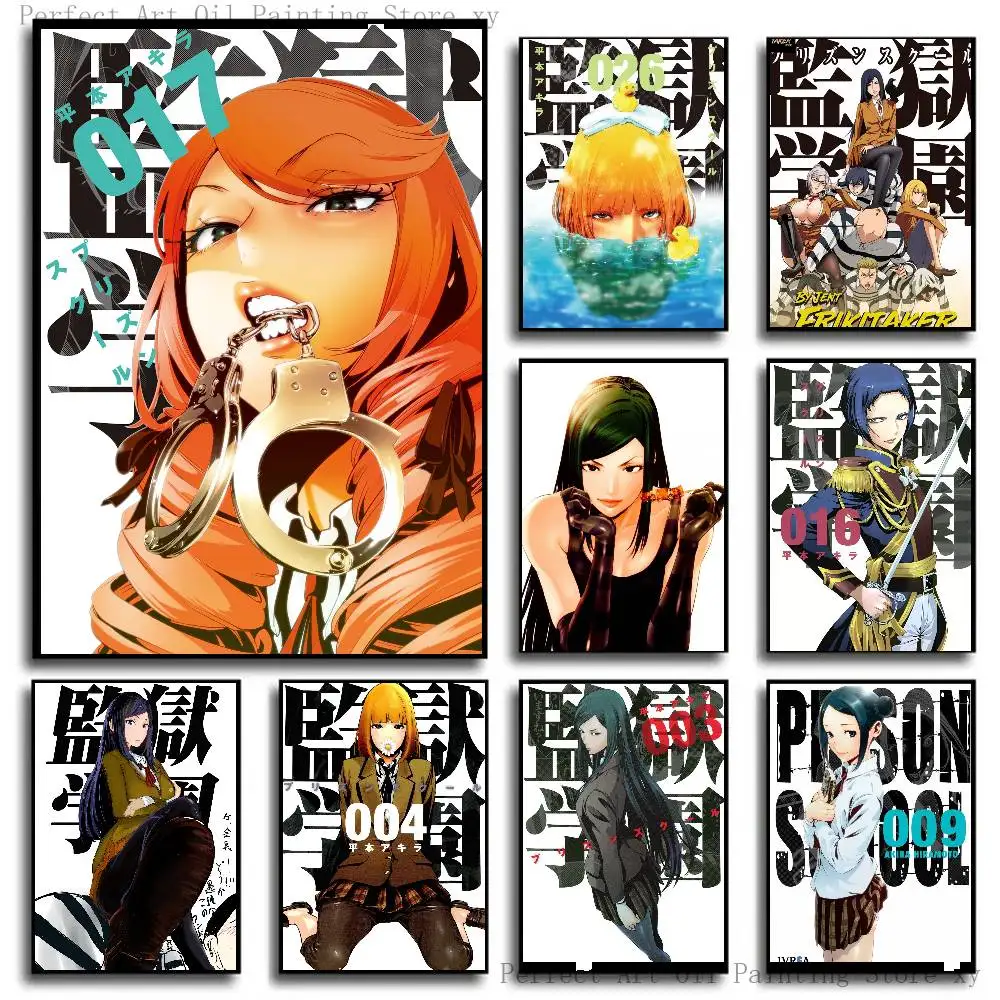Anime P-Prison School Posters Living Room Bar Cafe Quality Canvas Vintage Style Comics Painting Art Home Wall Decor Picture