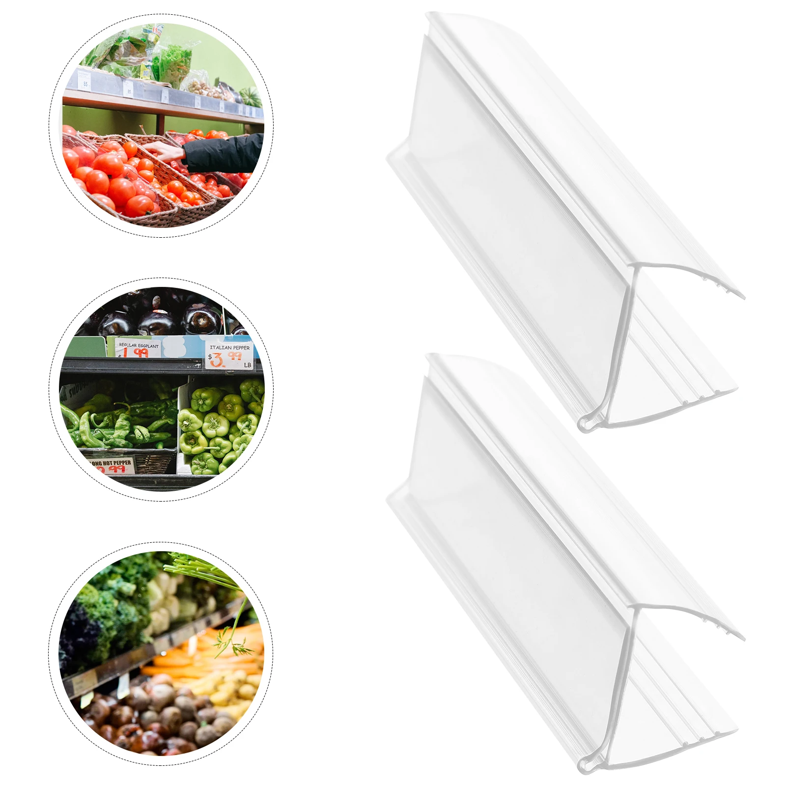 

6pcs Label Slot Price Tag Holder Clear Acrylic Shelf Signs Display 8cm Wear resistant Stable Anti skid Supermarket Shop Mall