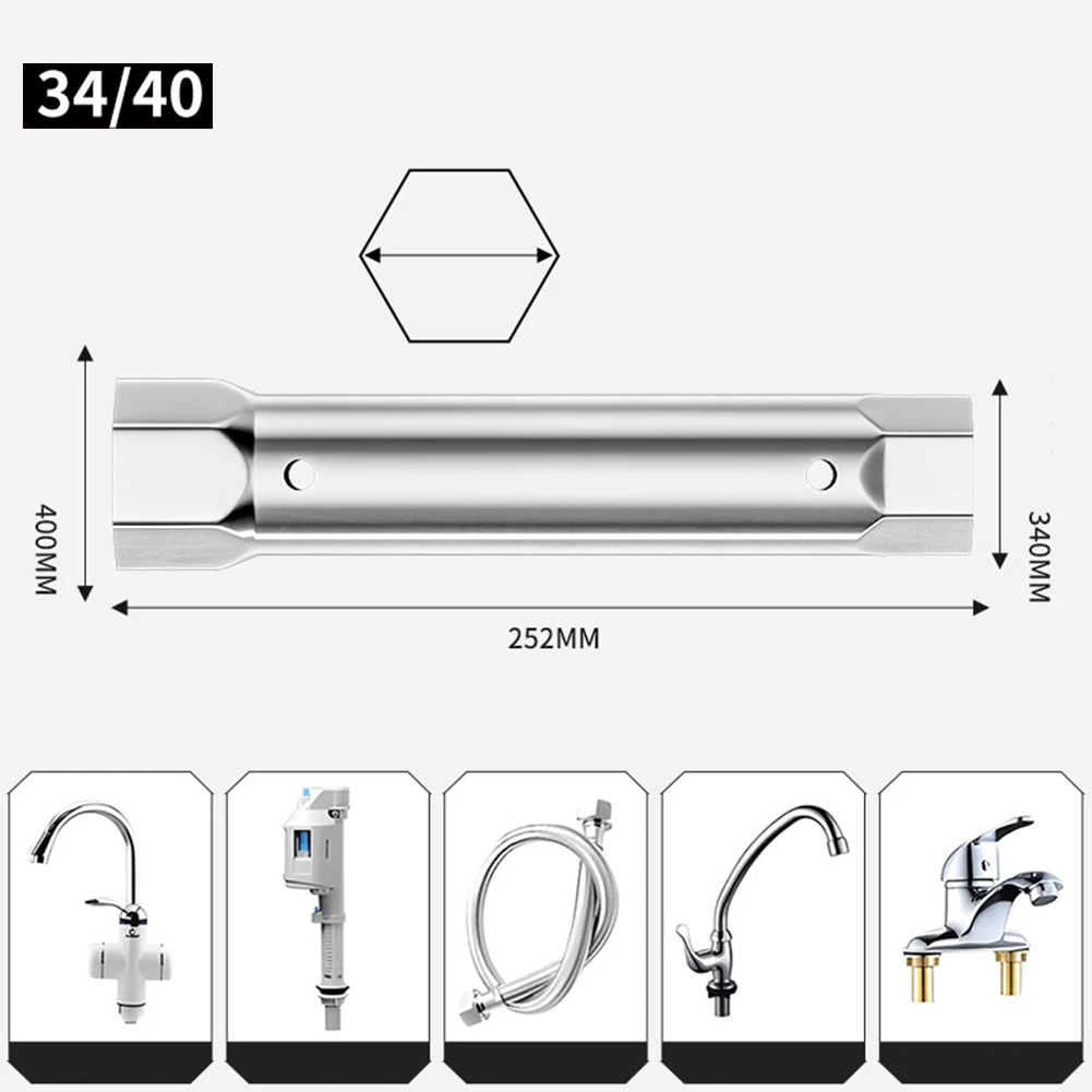 DualHead Hollow Hex Wrench 23/27 35/40 with Six Side Lock Grip Designed for Kitchen and Bathroom For Faucet Installation
