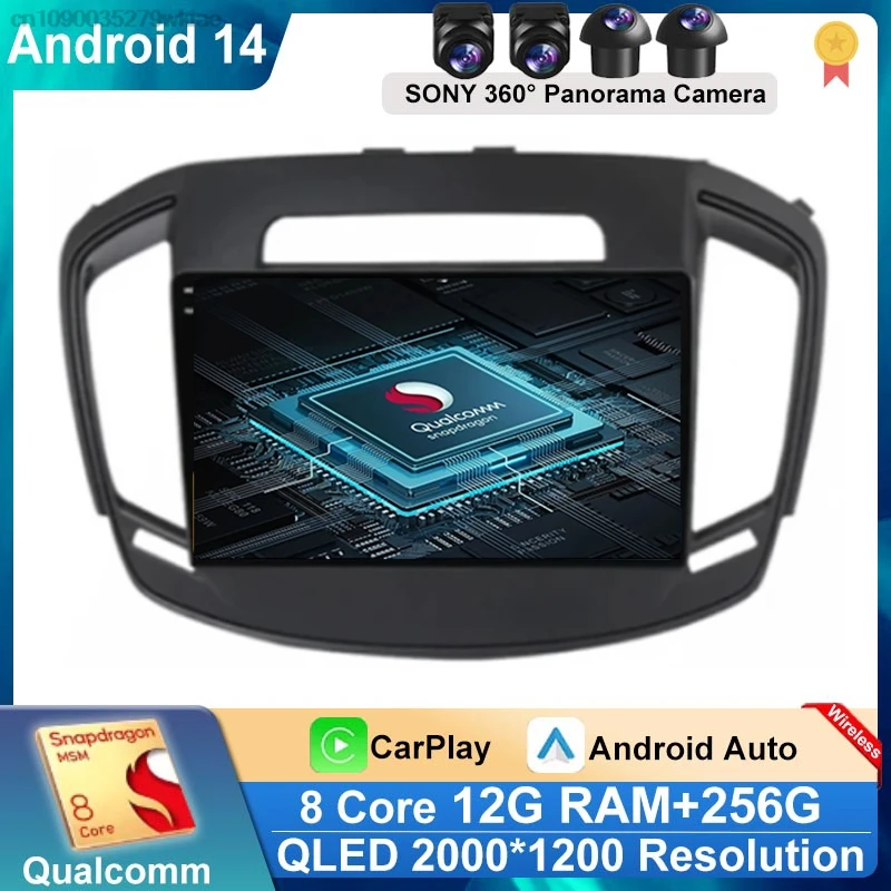 Android 14 Carplay Auto Car Radio For Opel Insignia For Buick Regal 2014 2015 2016 2017 Car Multimedia Video Player GPS NO DVD