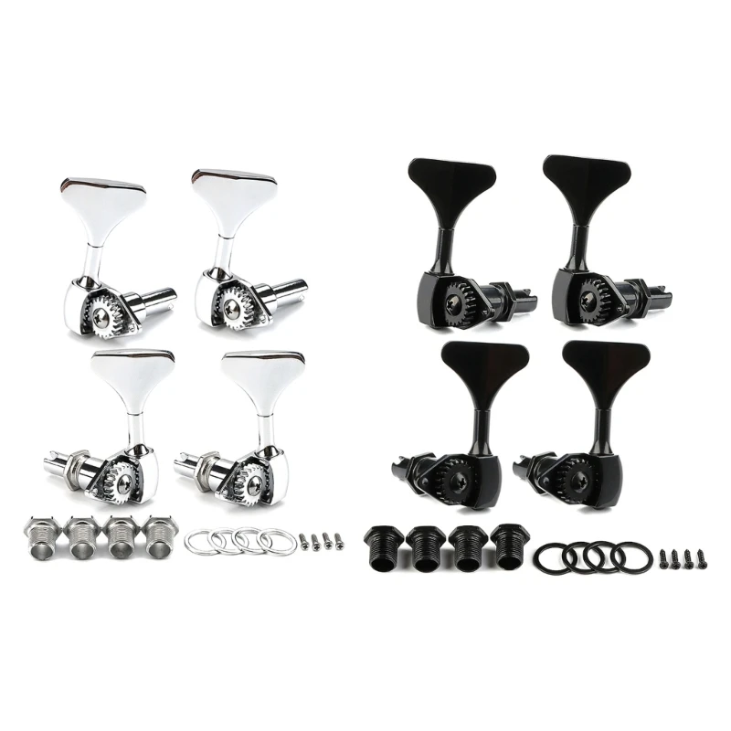 Electric Bass Tuner Peg Guitar Open Gear Tuning Pegs Machine Head Metal String Tuner 4 String Bass Machine Head Knobs