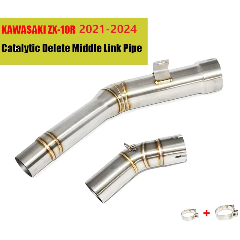 

Motorcycle Exhaust EscapeFor KAWASAKI ZX-10R ZX10R ZX 10R 2021 2022 2023 2024 Mid Link Pipe Moto Connect Original Muffler Slip