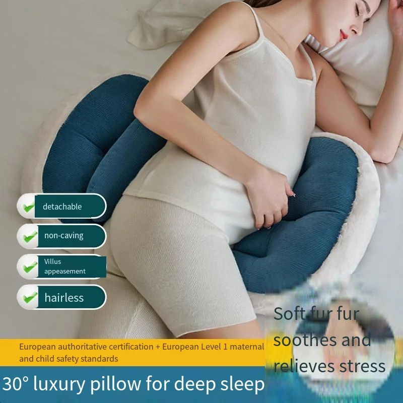 Almohadas ajustables en forma de U para mujeres embarazadas, almohadas de cintura para dormir de lado, almohadas de lavado de desmontaje