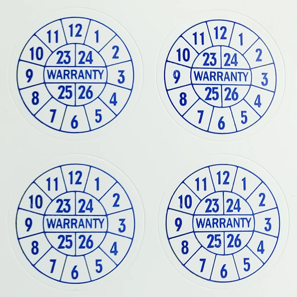 100pcs 20mm Expire Date Sticker Brittle Paper Warranty Void Label Repair Guanantee Valid Year Month Tamper Evident Security Seal